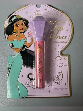 Disney Princess Jasmine Pink high shine Lip Gloss Lavender Cap vanilla scented